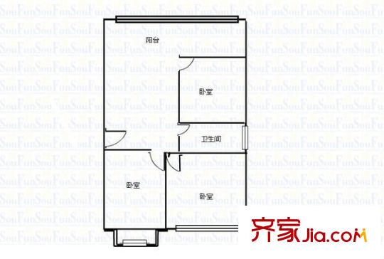 平陽(yáng)路農(nóng)機(jī)宿舍 3室 戶型圖