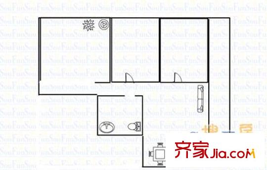 棉麻小區(qū) 3室 戶型圖