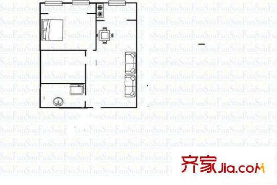 民生國際 2室 戶型圖