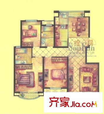 民生國際 3室 戶型圖