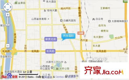 民生國(guó)際交通圖太原  