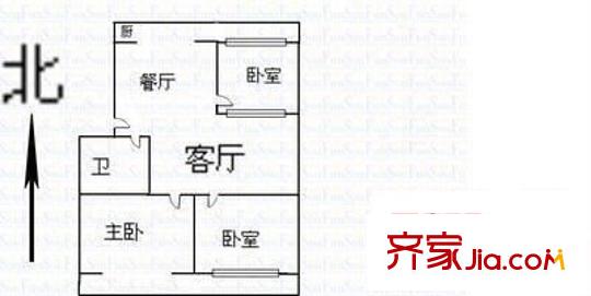 化纖所小區(qū) 3室 戶型圖
