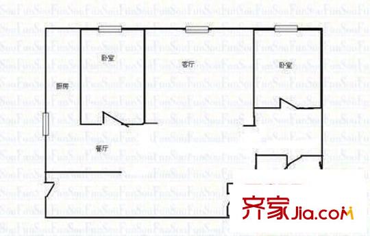 化纖所小區(qū) 3室 戶型圖