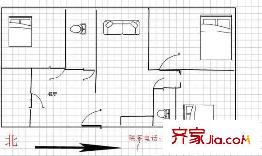 迎澤園小區(qū) 3室 戶型圖