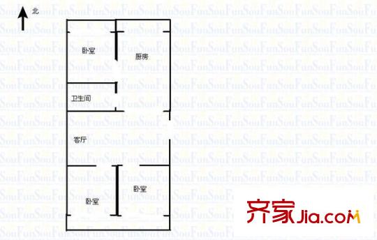 迎澤園小區(qū) 3室 戶型圖