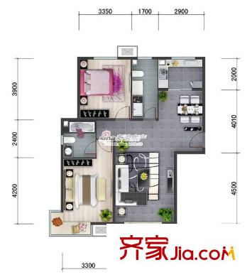 桃園新居 3室 戶型圖