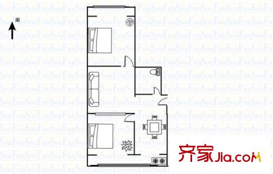 汽貿(mào)小區(qū) 3室 戶型圖