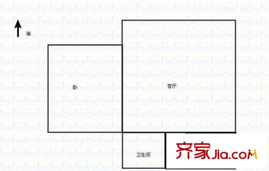 建南鐵路宿舍 2室 戶(hù)型圖
