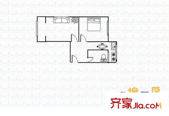 景澤苑 1室 戶型圖