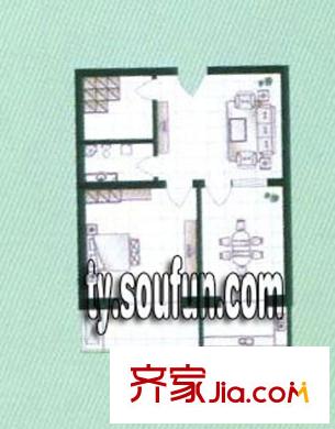 金鼎柏翠苑戶型圖戶型圖1 2室2廳1衛(wèi)1廚