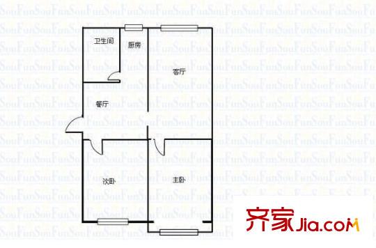 桃園四巷水利設計院宿舍 2室 戶型圖