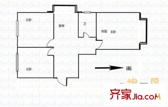 桃園四巷水利設計院宿舍 3室 戶型圖