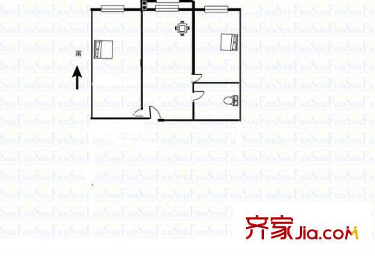 鐵三局八一院小區(qū) 2室 戶型圖