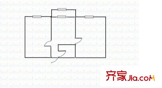 鐵三局八一院小區(qū) 2室 戶型圖