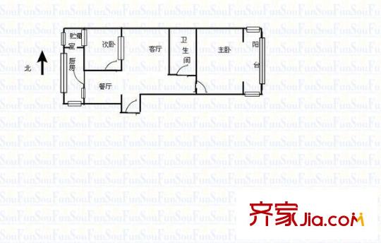 太原剛玉生活區(qū) 2室 戶型圖