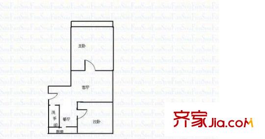 太原剛玉生活區(qū) 2室 戶型圖