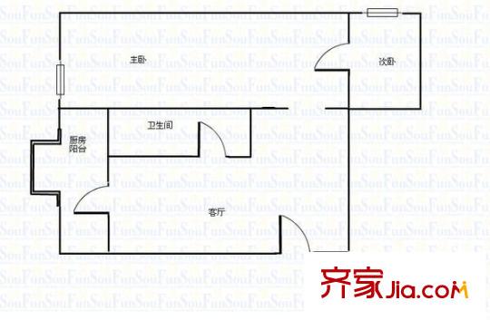 公路局宿舍 2室 戶型圖