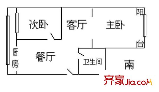 南內(nèi)環(huán)光學(xué)儀器廠宿舍 2室 戶型圖