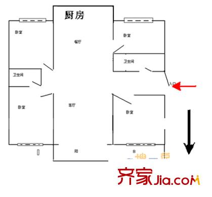 南內(nèi)環(huán)光學(xué)儀器廠宿舍 3室 戶型圖