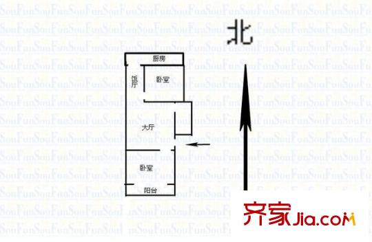 雙西公交住宅小區(qū) 2室 戶型圖
