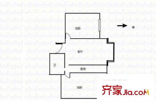 雙西公交住宅小區(qū) 2室 戶型圖