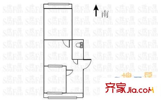 山大附中宿舍 2室 戶型圖