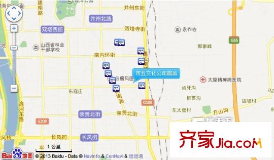 市五交化公司宿舍交通圖太原  