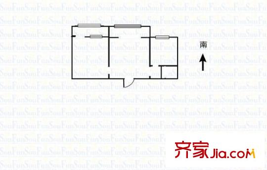 金剛堰小區(qū) 2室 戶型圖