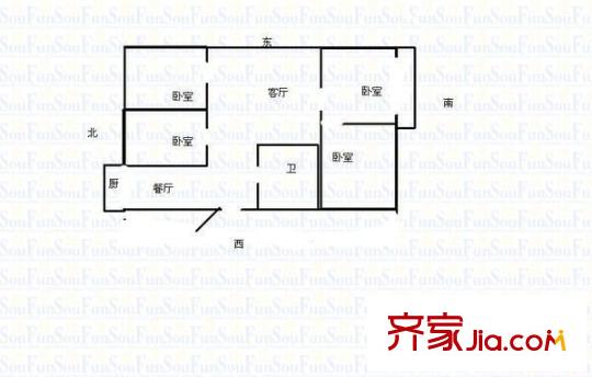金剛堰小區(qū) 4室 戶型圖