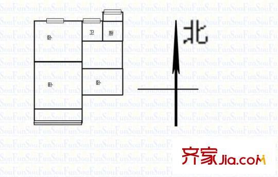 傳染病醫(yī)院家屬樓 3室 戶型圖