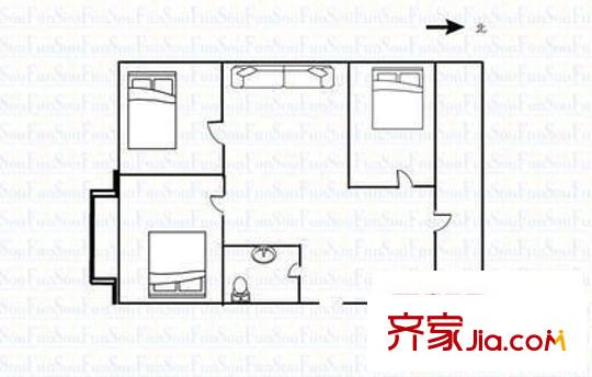 玉門小區(qū) 3室 戶型圖