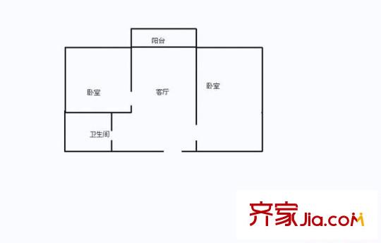程家村礦機(jī)宿舍 2室 戶型圖