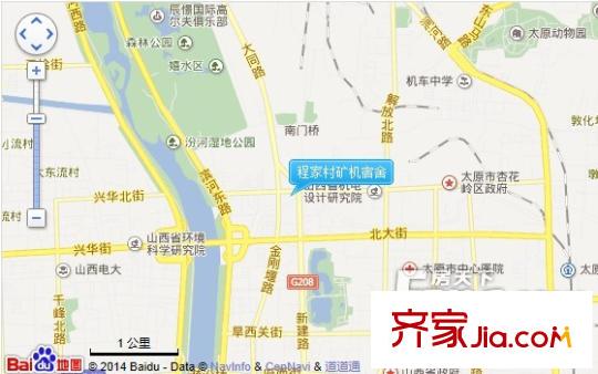 程家村礦機宿舍交通圖太原  