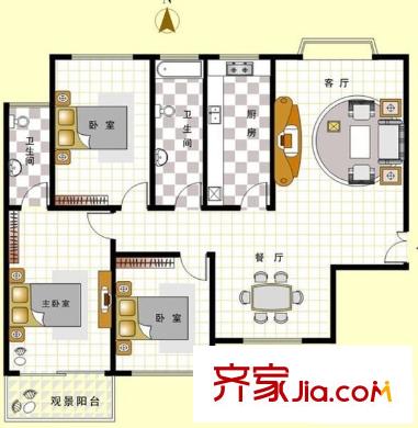 萬豪苑 3室 戶型圖