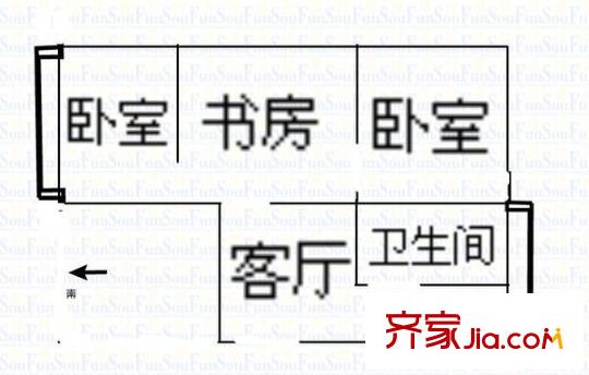 親賢街供電局宿舍 3室 戶型圖