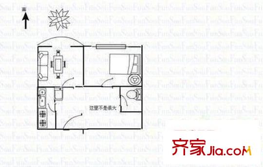 西羊市住宅小區(qū) 1室 戶型圖