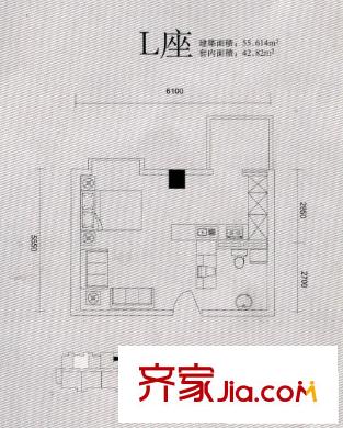 學(xué)院國際戶型圖1室1廳