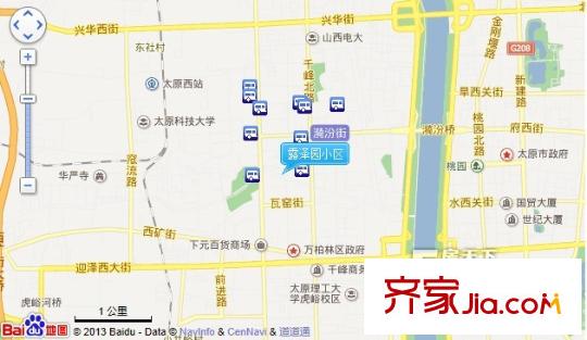 露澤園小區(qū)交通圖太原  