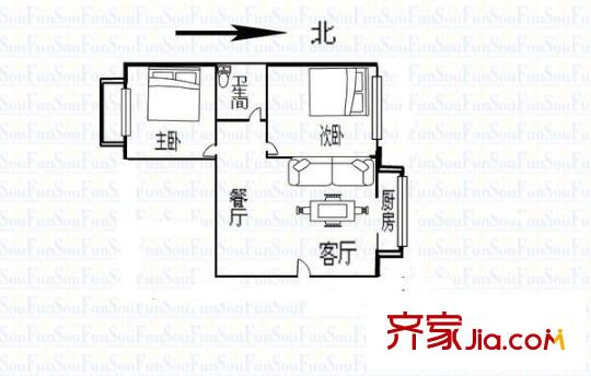 鯤鵬小區(qū) 2室 戶型圖