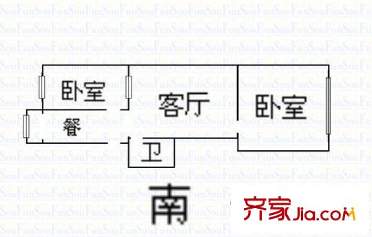 鯤鵬小區(qū) 2室 戶型圖