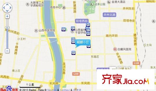 鯤鵬小區(qū)交通圖太原  