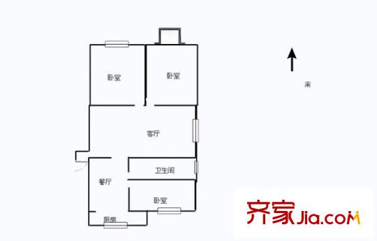 綠蔭小區(qū) 3室 戶型圖