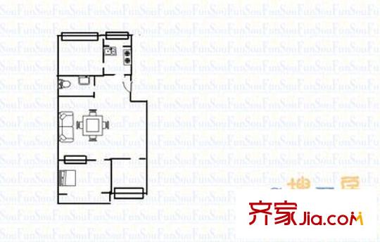 綠蔭小區(qū) 2室 戶型圖