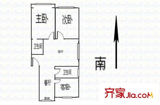 綠蔭小區(qū) 3室 戶型圖