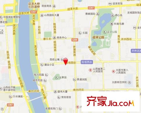 太原市政建設(shè)開發(fā)處宿舍交通圖太原  