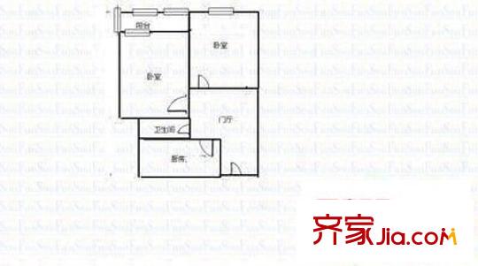 省經貿委宿舍 2室 戶型圖