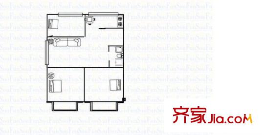 樹脂廠住宅樓 3室 戶型圖