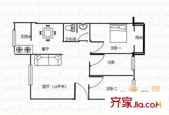 警樂(lè)苑小區(qū) 3室 戶型圖
