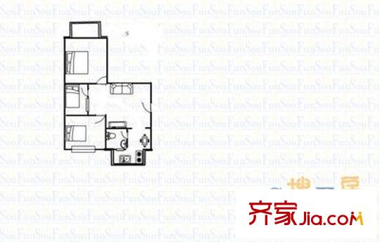 太師一附小宿舍 2室 戶型圖