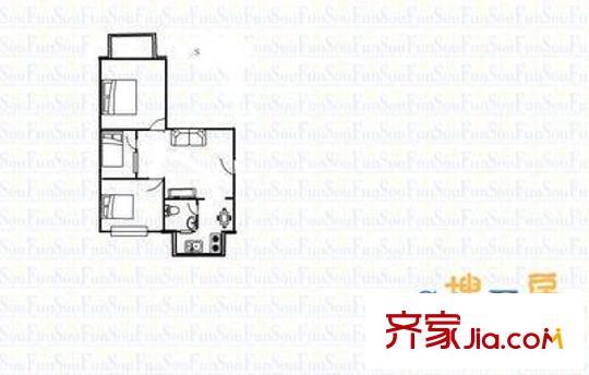 太師一附小宿舍 2室 戶型圖